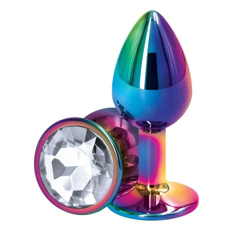 NS Novelties Rear Assets Mulitcolor Small Butt Plug Clear Butt Plugs