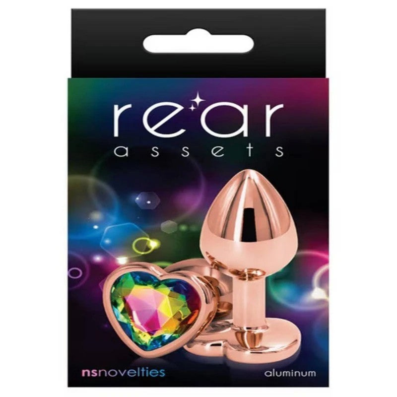 NS Novelties Rear Assets Rose Gold Heart Small Anal Plug Butt Plugs