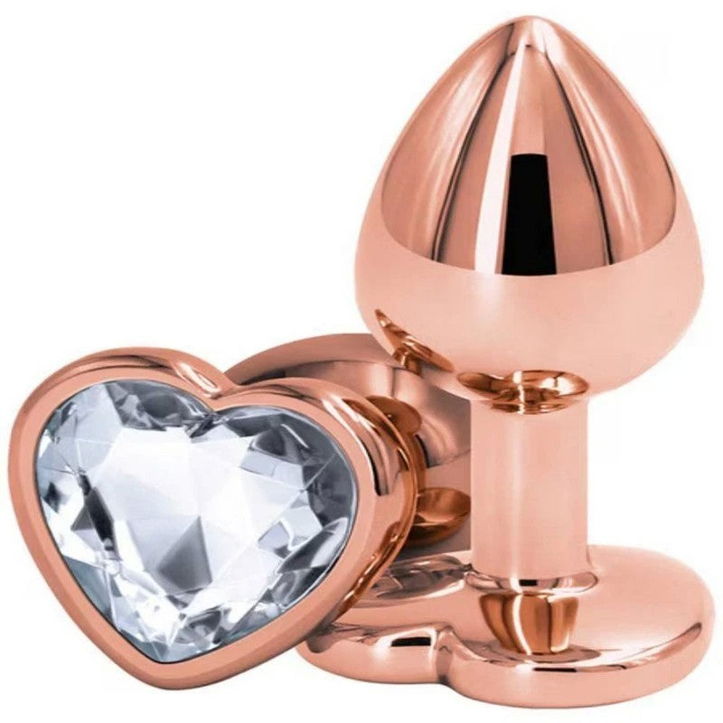 NS Novelties Rear Assets Rose Gold Heart Small Anal Plug Butt Plugs
