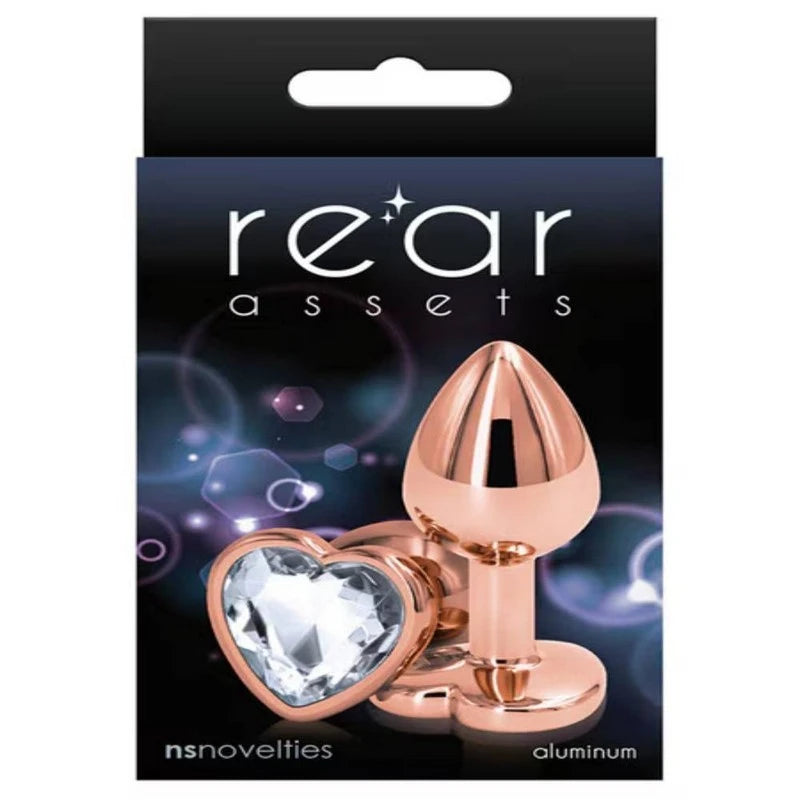 NS Novelties Rear Assets Rose Gold Heart Small Anal Plug Butt Plugs