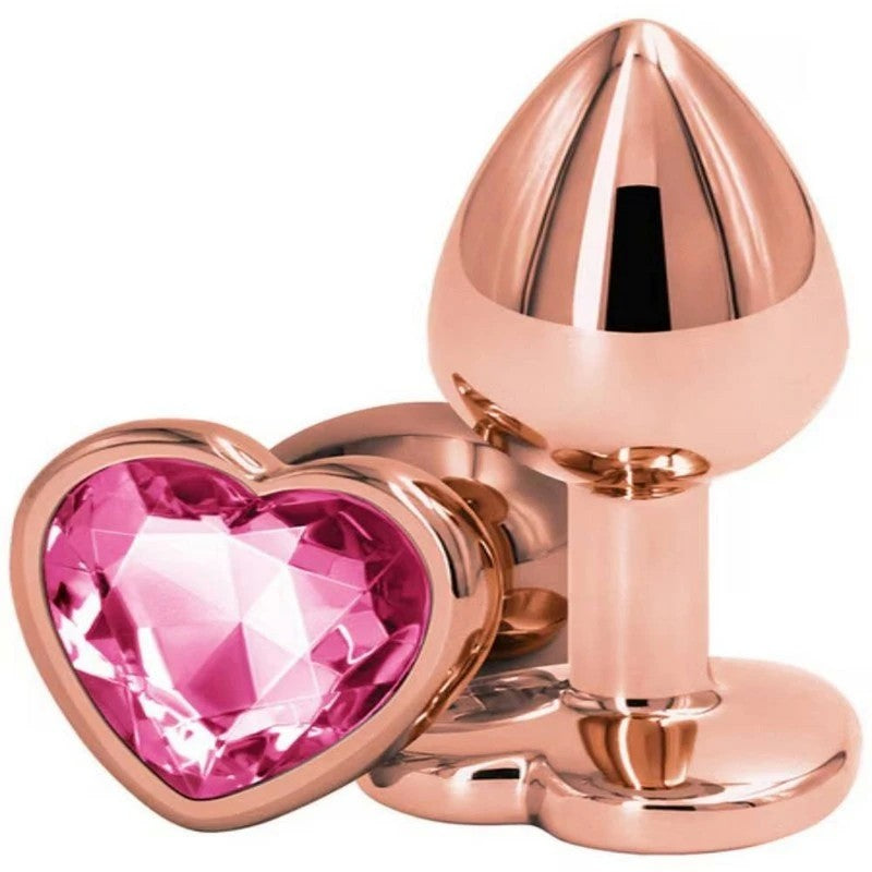 NS Novelties Rear Assets Rose Gold Heart Small Anal Plug Butt Plugs