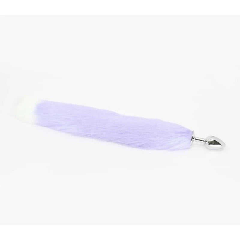 Love In Leather Fox Tail Anal Plug Purple/Lilac Butt Plugs