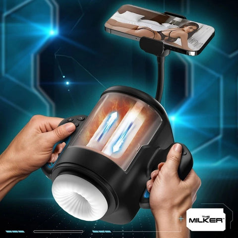 XR Brands Cyber Milker Stroking & Vibrating Masturbator - Masturbators and Strokers