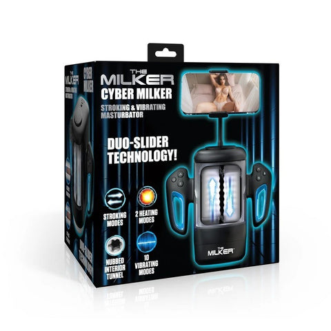 XR Brands Cyber Milker Stroking & Vibrating Masturbator - Masturbators and Strokers