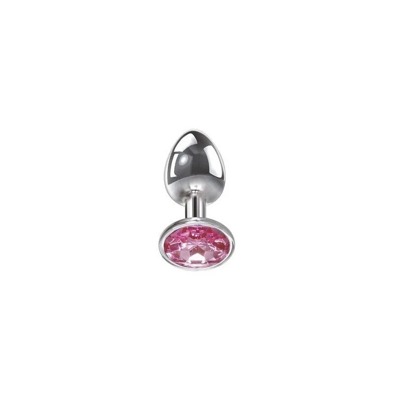 Adam & Eve Metal Butt Plug with Pink Gem Small Pink Butt Plugs