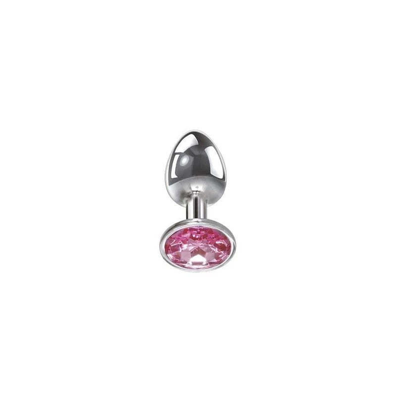 Adam & Eve Metal Butt Plug with Pink Gem Small Pink Butt Plugs