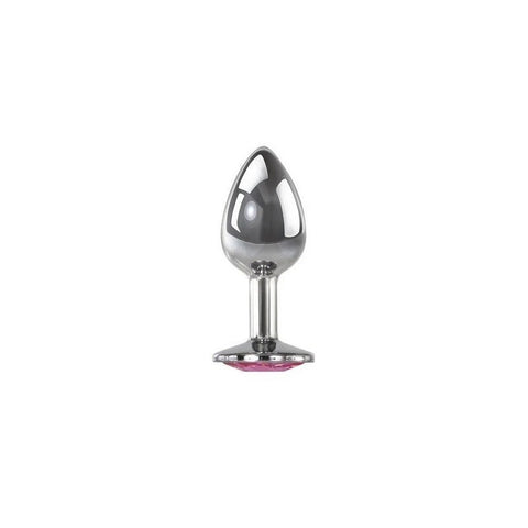 Adam & Eve Metal Butt Plug with Pink Gem Small - Butt Plugs