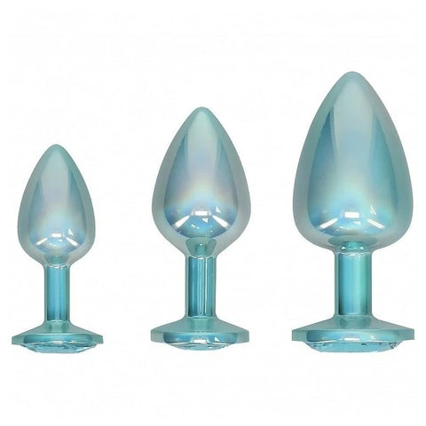 OUCH! Paris Collection Metallic Butt Plugs with Gem Bases - Butt Plugs