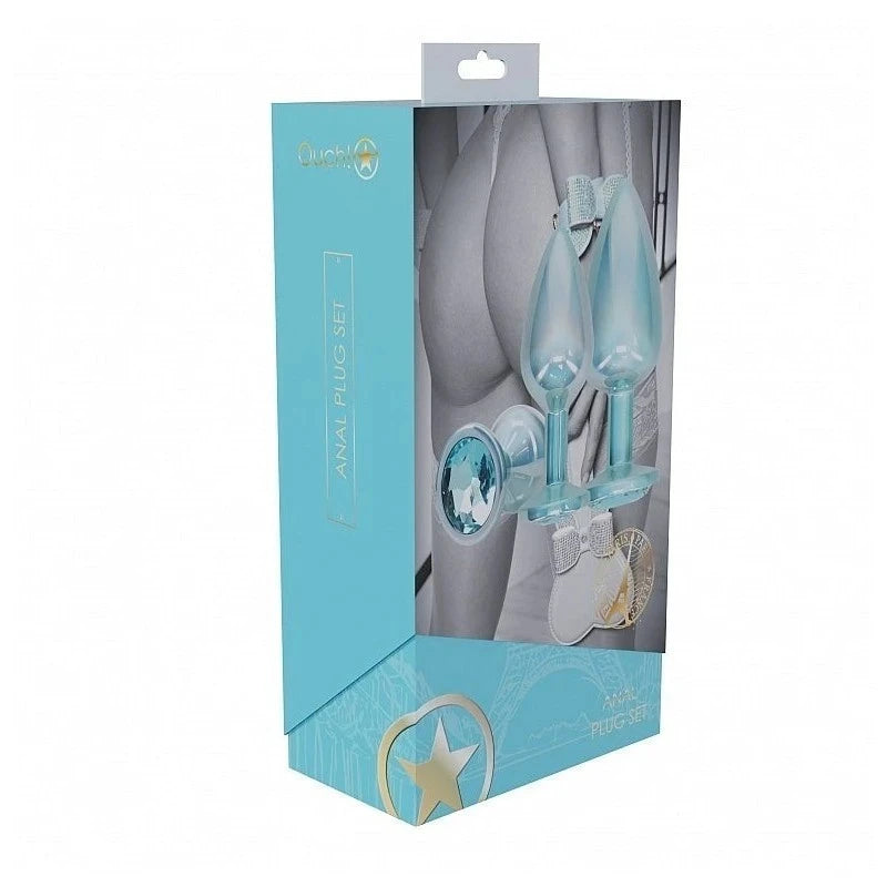 OUCH! Paris Collection Metallic Butt Plugs with Gem Bases Butt Plugs