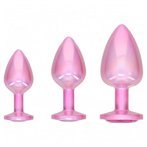 OUCH! Paris Collection Metallic Butt Plugs with Gem Bases - Butt Plugs