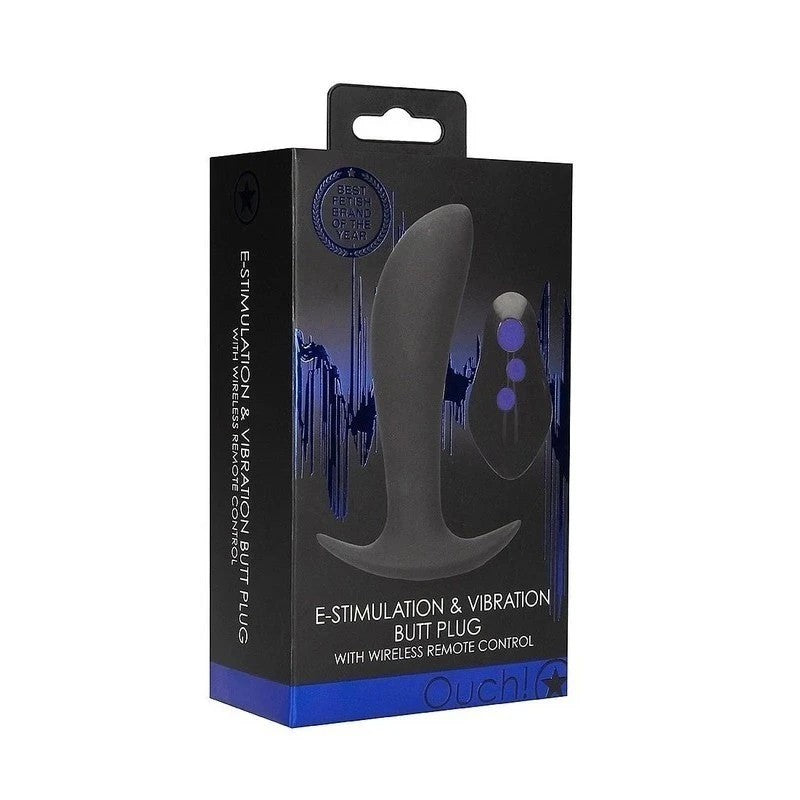 OUCH! e-Stim & Vibrating Butt Plug with Wireless Remote Butt Plugs