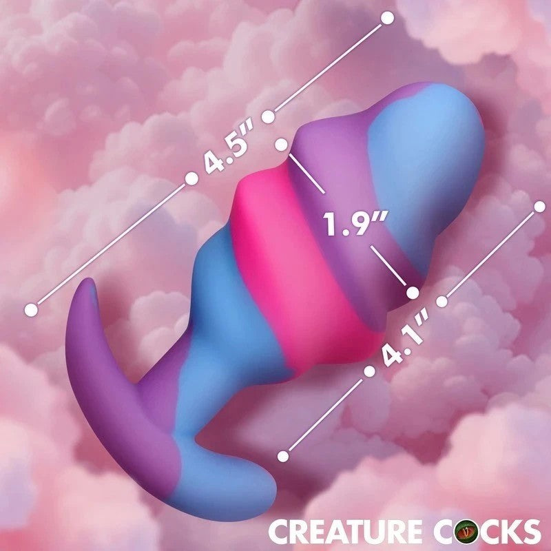 Creature Cocks Unicorn Swirl Silicone Butt Plug Large Butt Plugs