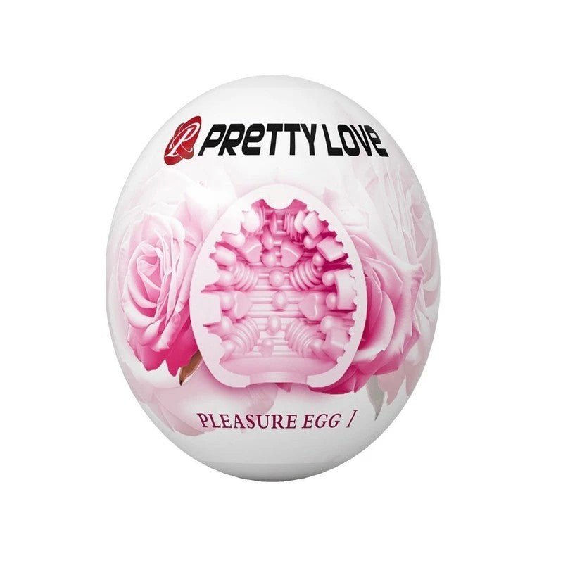 Pretty Love Pleasure Egg Ribbed Textured Male Masturbator Pink Masturbators and Strokers