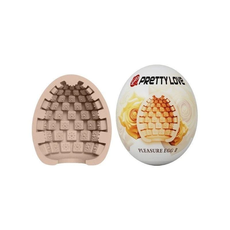 Pretty Love Pleasure Egg Ribbed Textured Male Masturbator Peach Masturbators and Strokers