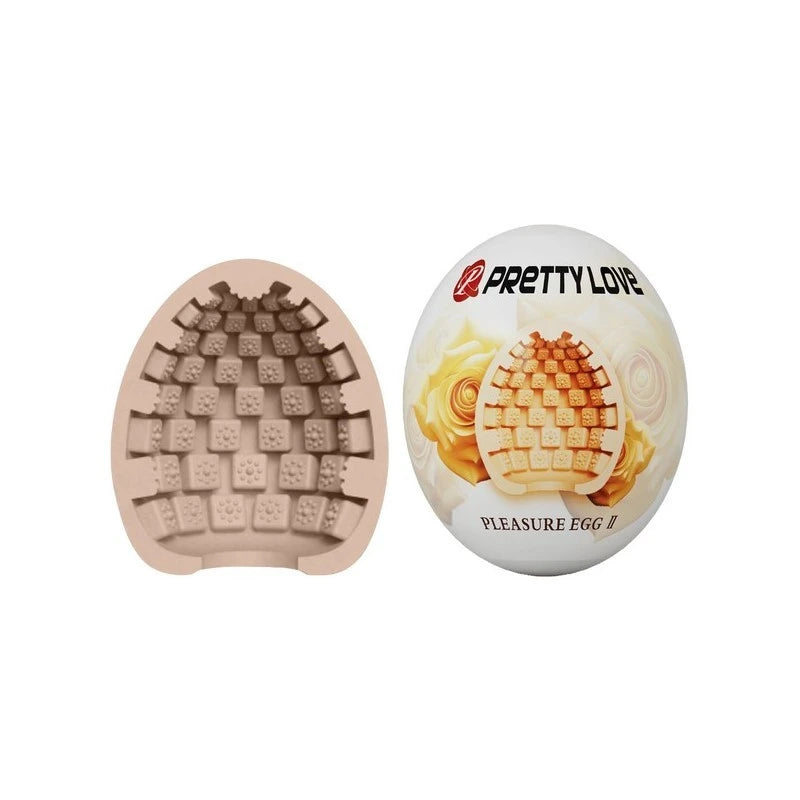 Pretty Love Pleasure Egg Ribbed Textured Male Masturbator Peach Masturbators and Strokers