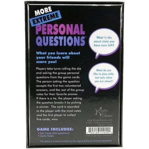 Kheper Games More Extreme Personal Questions Game - Sex Games, Coupons and Tricks