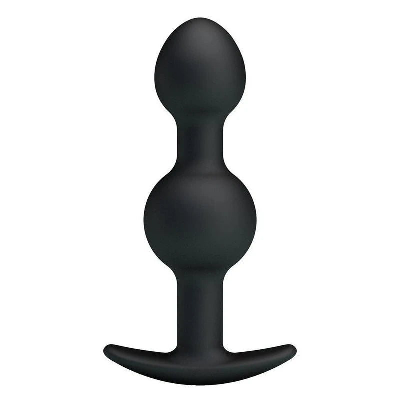 Party Up JAMES Beaded Silicone Butt Plug Black Butt Plugs