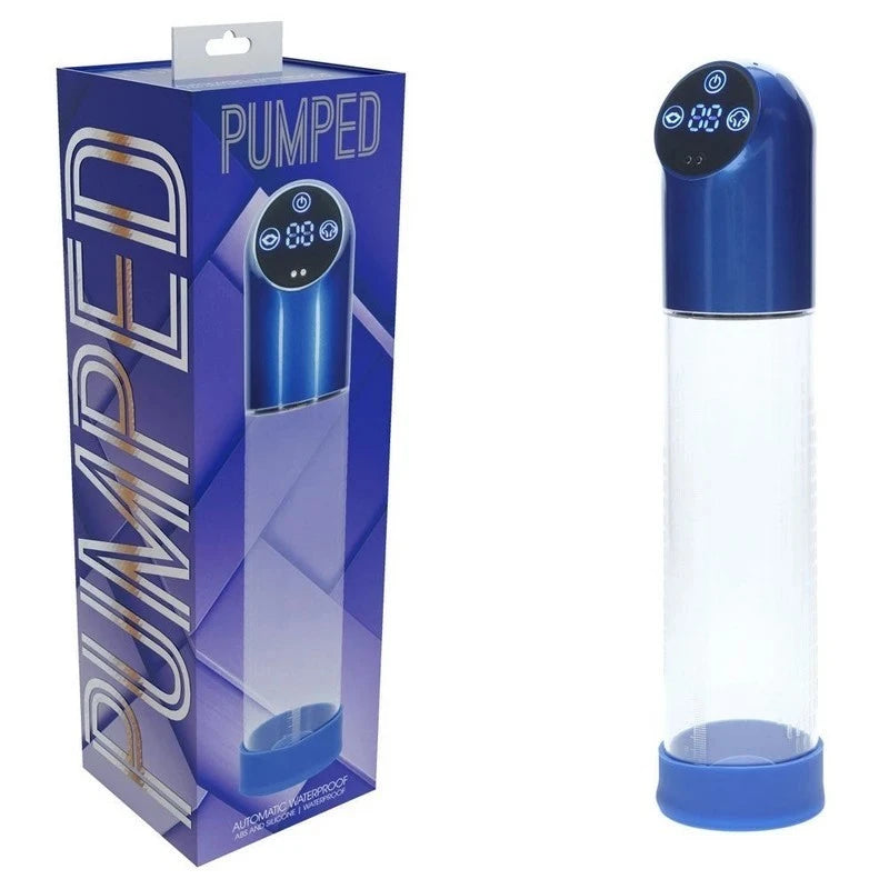 Shots Toys PUMPED USB Rechargeable Automatic Penis Pump Blue Penis Pumps And Stretchers