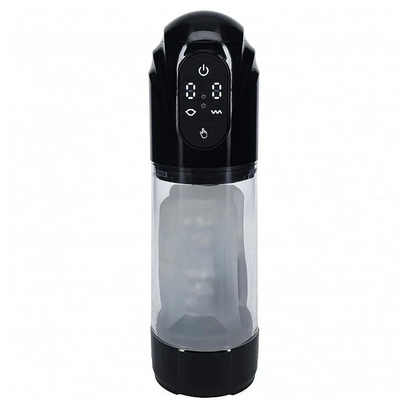 Shots Toys PUMPED TechnoThrust Rechargeable Auto Maturbator Black Masturbators and Strokers