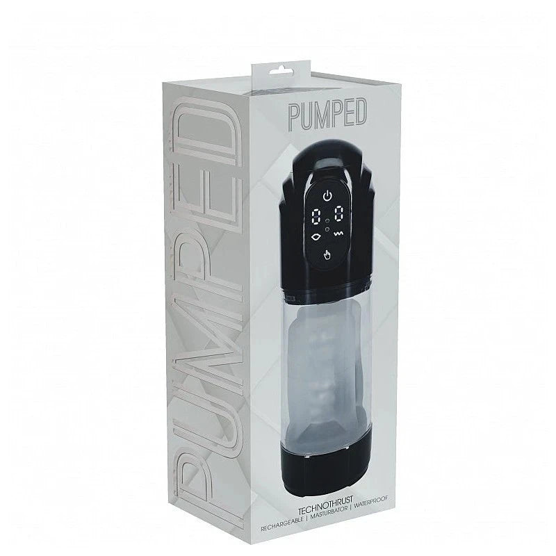 Shots Toys PUMPED TechnoThrust Rechargeable Auto Maturbator Masturbators and Strokers