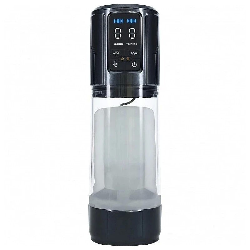 Shots Toys PUMPED UltraLift Rechargeable Auto Masturbator Grey Masturbators and Strokers