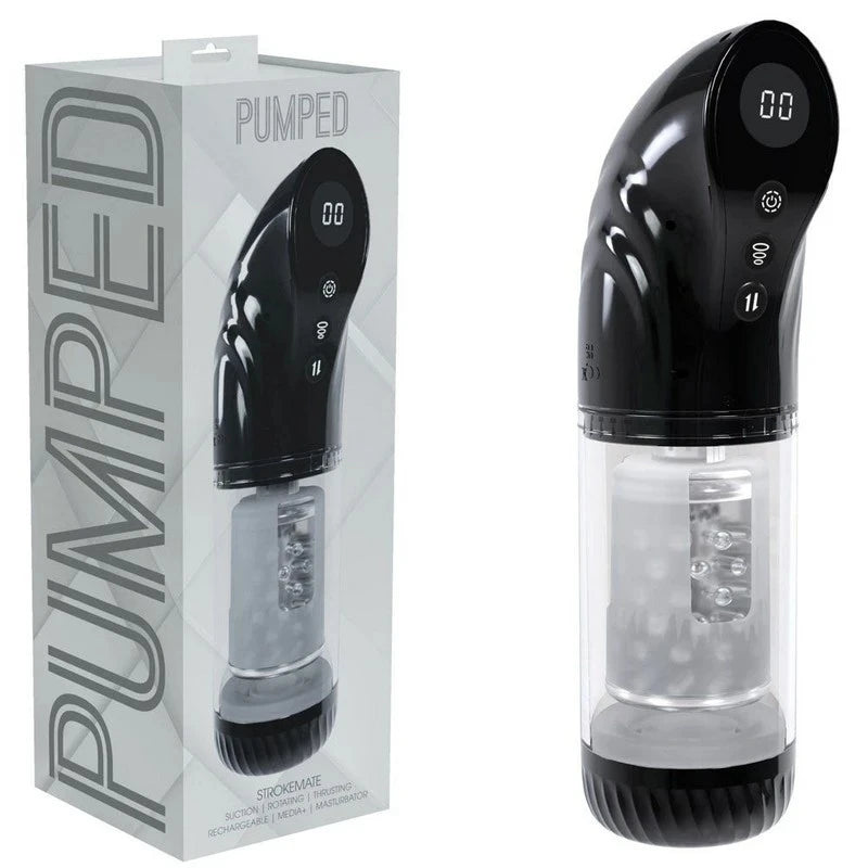 Shots Toys PUMPED Strokemate Thrusting Auto Masturbator Masturbators and Strokers
