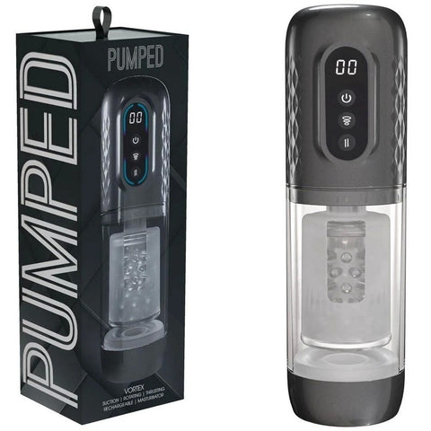 Shots Toys PUMPED SonicPull Vibrating Auto Masturbator - Masturbators and Strokers