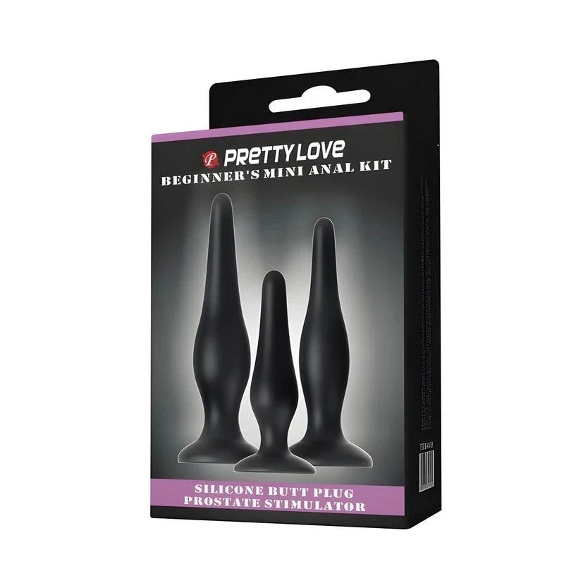 Pretty Love Beginners Mini Silicone Anal Plug Kit Butt Plugs