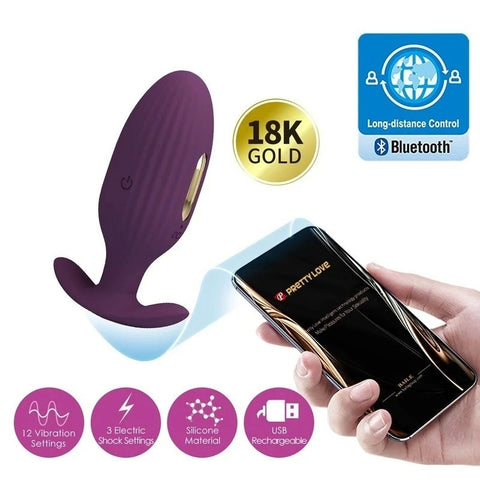 Pretty Love Jefferson App Control Butt Plug Byzantium - Butt Plugs