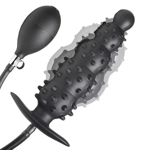 BDStyle Ribbed Textured Inflatable Anal Plug - Butt Plugs