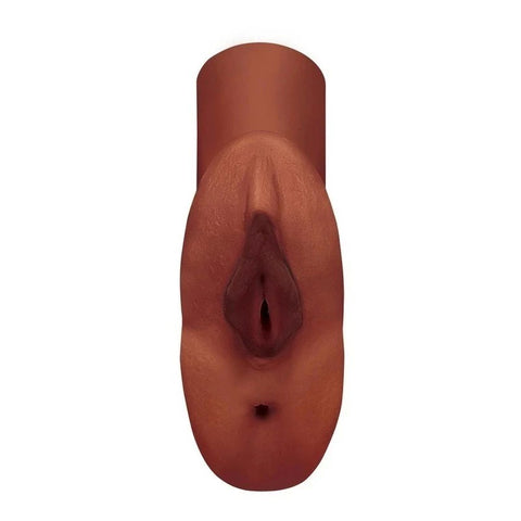 PDX Perfect Pussy Double Male Stroker Brown - Masturbators and Strokers
