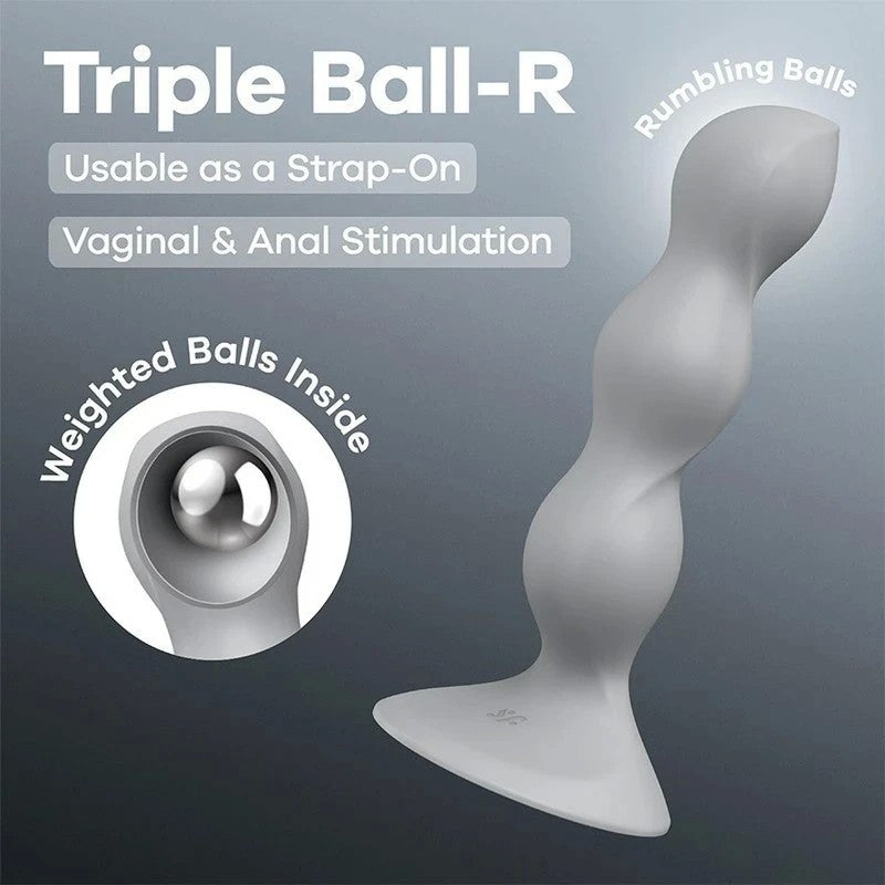 Satisfyer Triple Ball-R Beaded Anal Plug Grey Butt Plugs