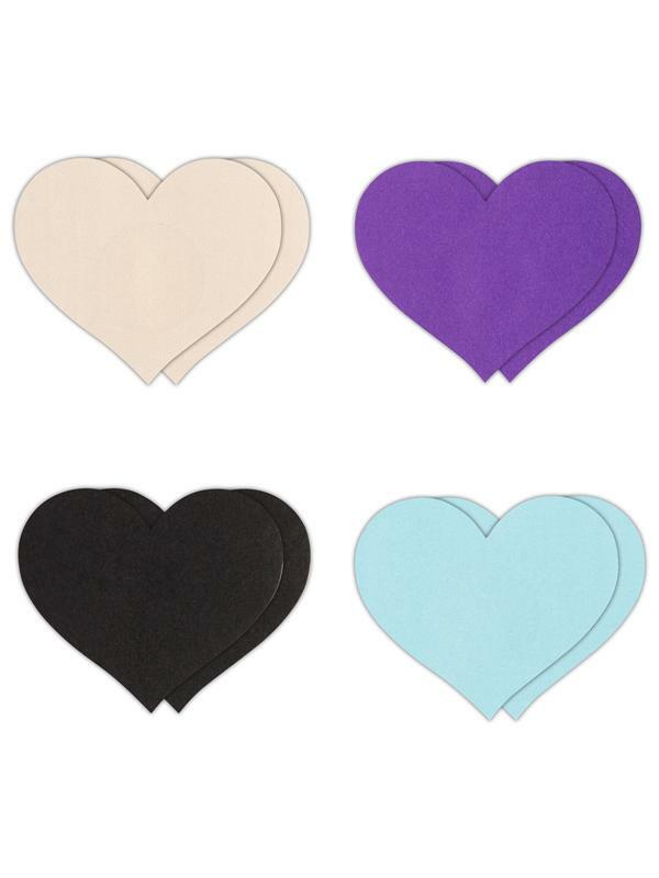 NS Novelties Pretty Pasties Heart I Assorted Nipple Cover 4 Pairs Breast and Nipple Toys