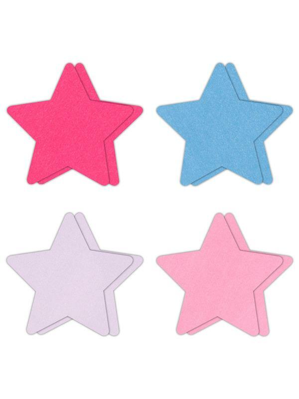 NS Novelties Pretty Pasties Star II Assorted Nipple Cover 4 Pairs Breast and Nipple Toys