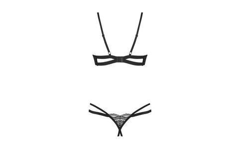 Obsessive Nutris 2 Piece Crotchless Bra Panty Set - Bras and Bra Sets