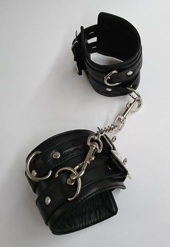 NY Bondage Club Leather Ankle Cuffs - Cuffs and Restraints