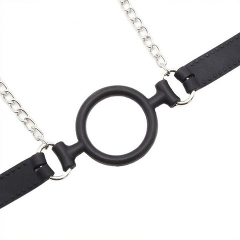 Silicone O Ring Gag With Nipple Clamp - Bondage Gags and Bits