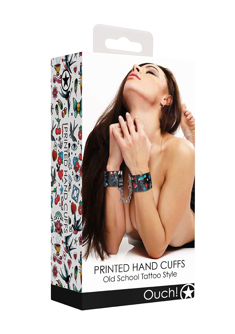 Shots Toys Old School Tattoo Style Printed Hand Cuffs - Cuffs And Restraints