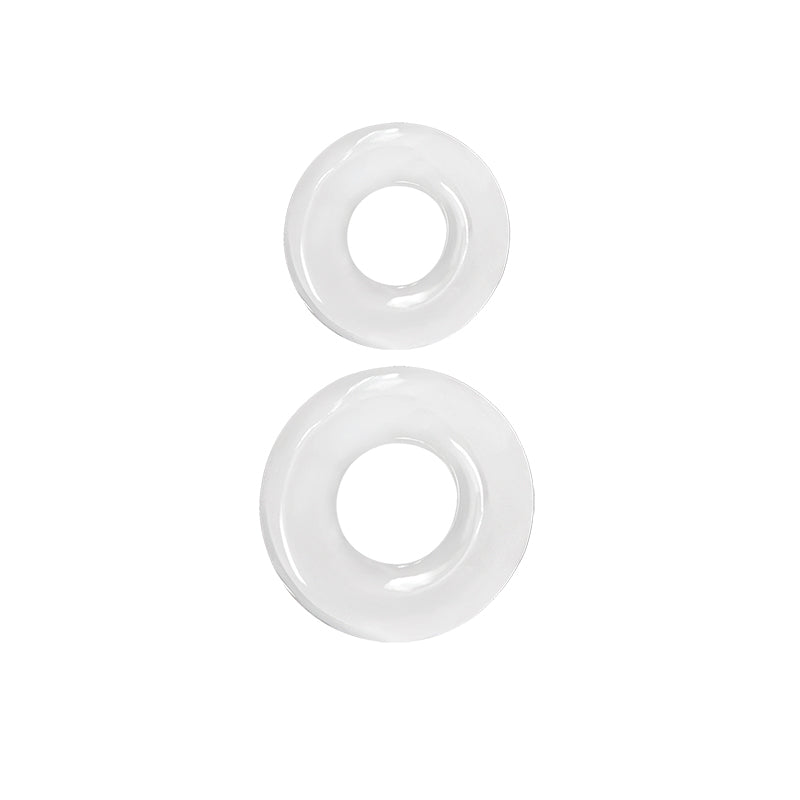 NS Novelties Renegade Double Stack Stretchy Cock Rings Set Clear Cock Ring Sets