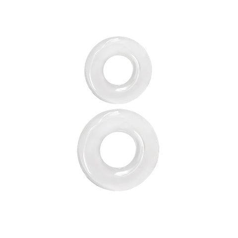 NS Novelties Renegade Double Stack Stretchy Cock Rings Set Clear - Cock Ring Sets