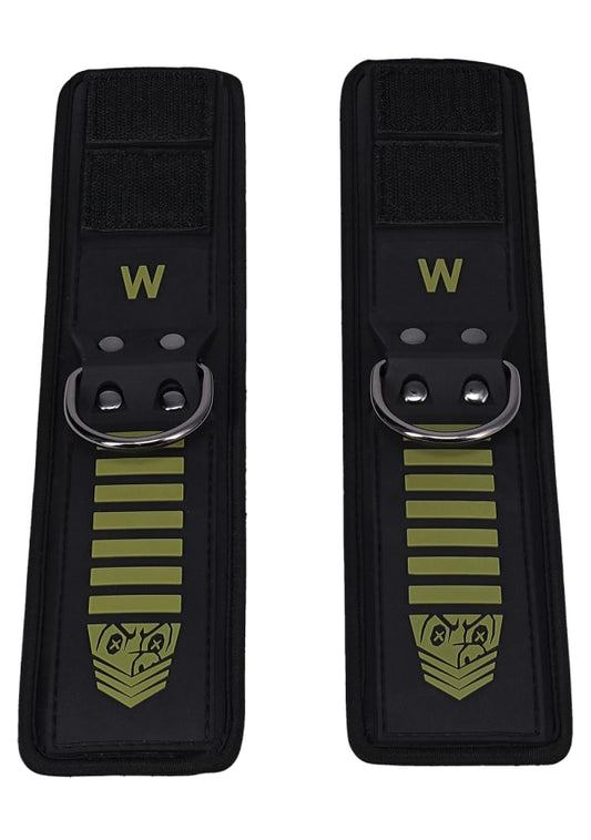 Doc Johnson Fort Troff Tactical Wrist Cuffs Black / Green - Cuffs And Restraints