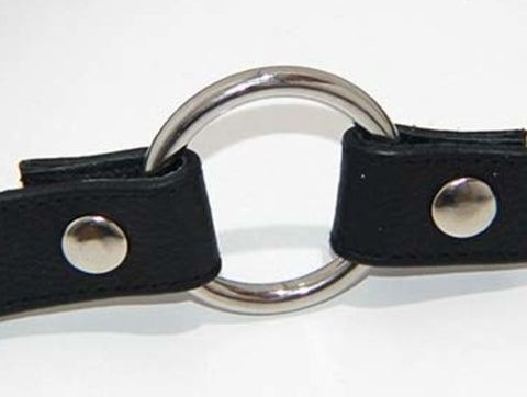 Leather Gag With Removable Metal O Ring - Bondage Gags and Bits