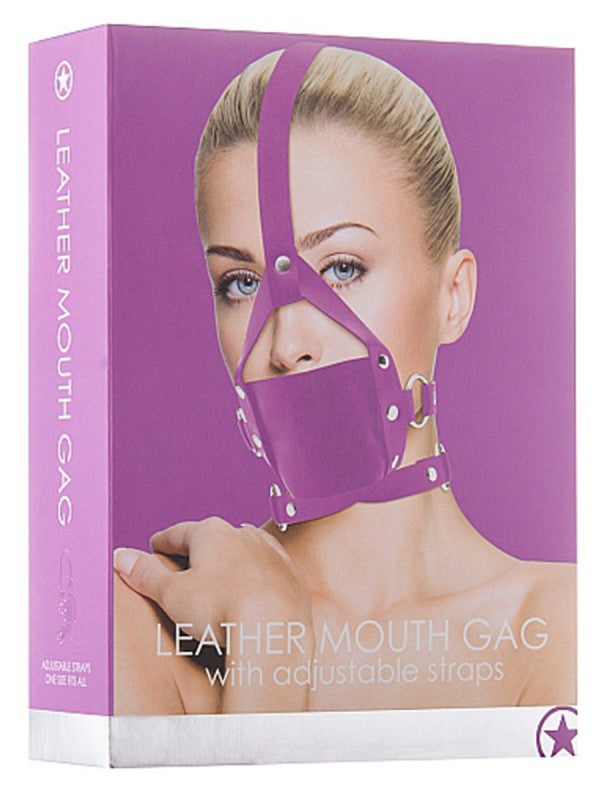 Ouch! Leather Mouth Gag Purple Bondage Gags and Bits