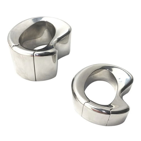 BDStyle Oval Stainless Steel Ball Stretcher - Ergonomic Design, 2 Sizes - Steel Sex Toys