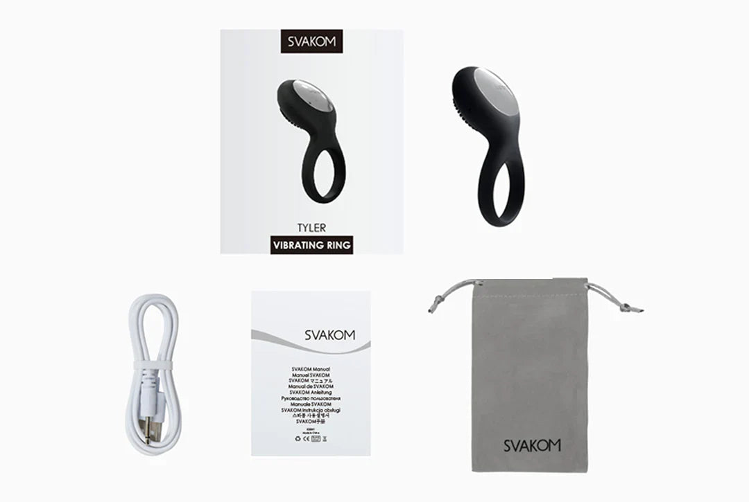 Svakom Tyler Vibrating Mens Cock Ring with Textured Head Cock Rings