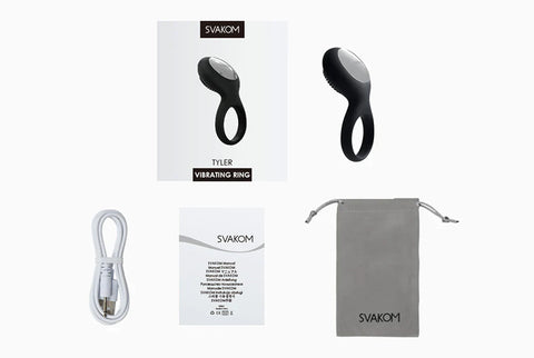 Svakom Tyler Vibrating Mens Cock Ring with Textured Head - Cock Rings