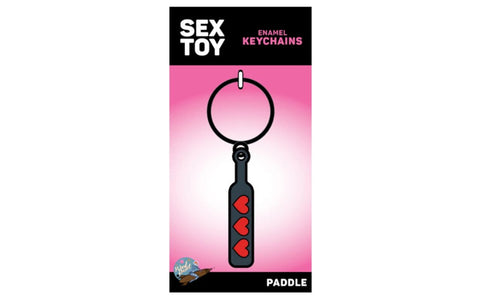 Wood Rocket Adult Party Hearts Paddle Keychain - Party Gifts and Novelties