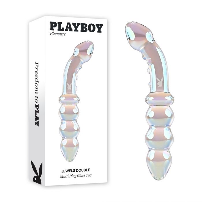 Playboy Pleasure Jewels Double Ended Glass Dildo Glass Sex Toys
