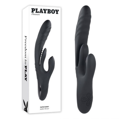 Playboy Pleasure Rapid Rabbit Silicone Vibrator - Rabbit Vibrators
