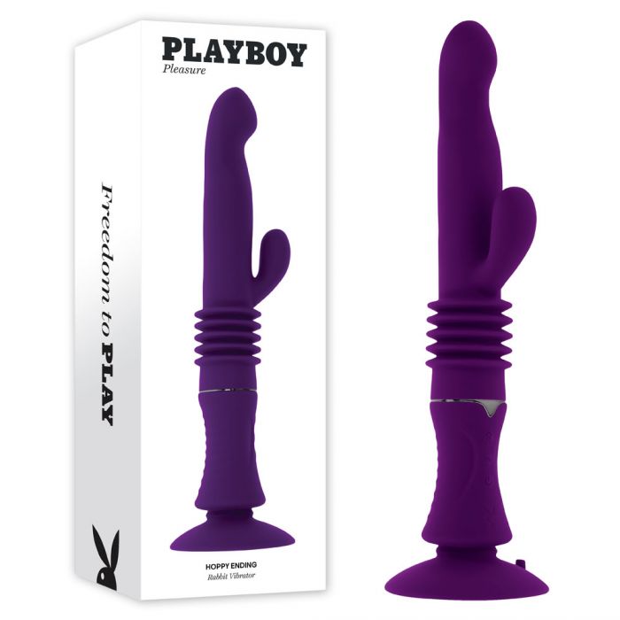Playboy Pleasure HOPPY ENDING Thrusting Rabbit Vibrator Rabbit Vibrators